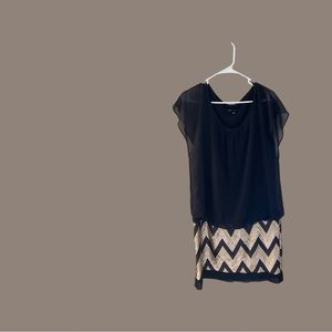 BLACK CHIFFON WITH SEQUINS DRESS